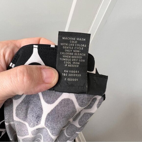 Lane Bryant Womens Size 14/16 Black White Stretch Maxi Skirt Front Slit Pull On - Picture 6 of 7